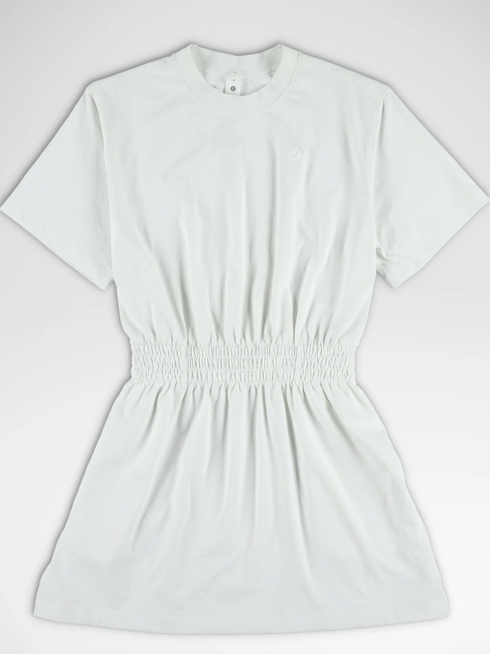 Lululemon Athletica NWT White Smocked Waist T Short Dress - Picture 3 of 6